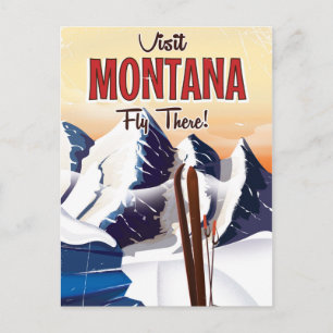 Montana Ski vintage reisprint Briefkaart