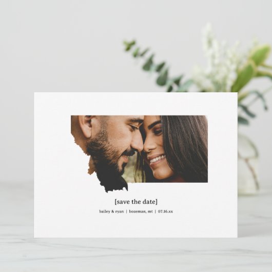 Montana Sla de datum fotokaart op Save The Date (Staand voorkant)