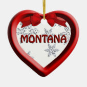 Montana Snowflake Heart Kerstversiering Keramisch Ornament (Voorkant)