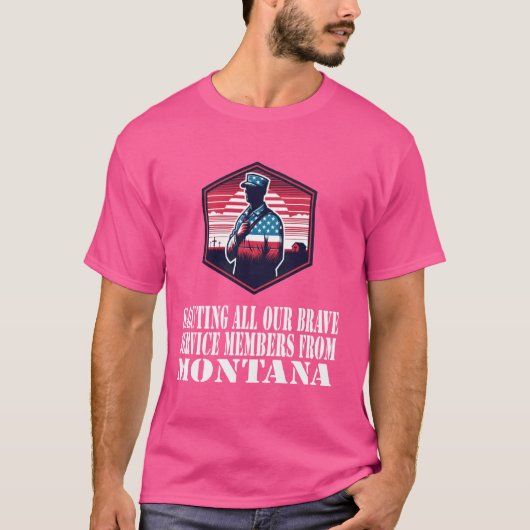 Montana Soldier Patriotic Silhouette in het Amerik T-shirt (Voorkant)