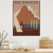 Montana staat Indiaanse indianen stammen WPA Poster (Keuken)