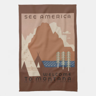 Montana Staat: Indianenstammen, Bergen, Prairie Theedoek