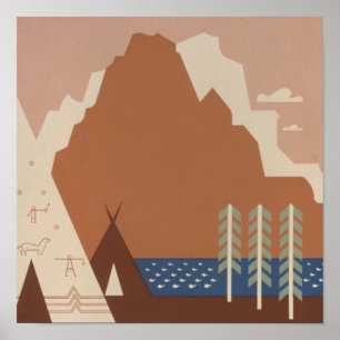 Montana Staat: Indiase Stammen, Bergen, Prairie Poster