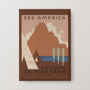 Montana Staat: Indiastammen, Bergen, Prairie Button