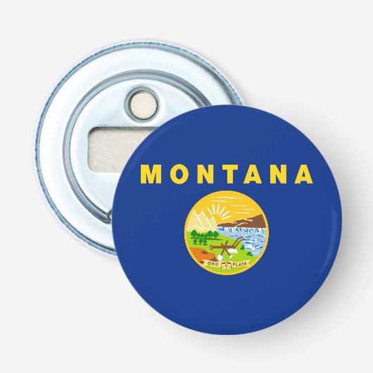 Montana Staatsvlag Button Flesopener (Voorkant)