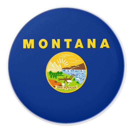 Montana Staatsvlag Keramische Knop (Voorkant)