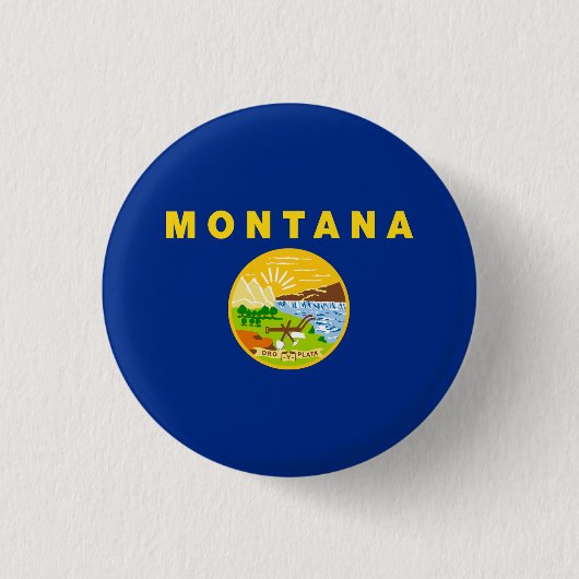 Montana Staatsvlag Ronde Button 3,2 Cm (Voorkant)