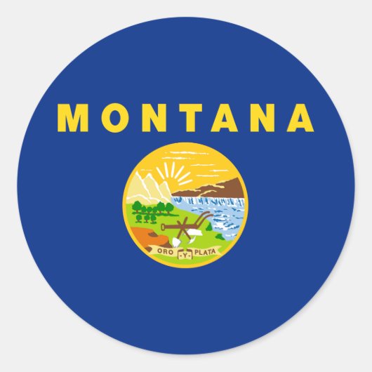 Montana Staatsvlag Ronde Sticker (Voorkant)