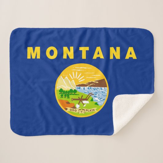 Montana Staatsvlag Sherpa Deken (Voorkant (horizontaal))