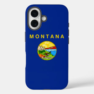 Montana Staatsvlagontwerp iPhone 16 Hoesje