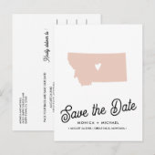 MONTANA State Destination Weddenschap IEDERE KLEUR Aankondigingskaart (Voorkant / Achterkant)