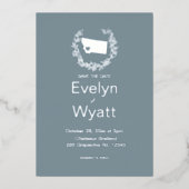 Montana State Destination Wedding Folie Uitnodiging (Voorkant)