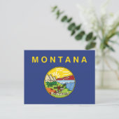 Montana State Flag Big Sky Country Oro Y Plata Briefkaart (Staand voorkant)