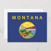 Montana State Flag Big Sky Country Oro Y Plata Briefkaart (Voorkant / Achterkant)