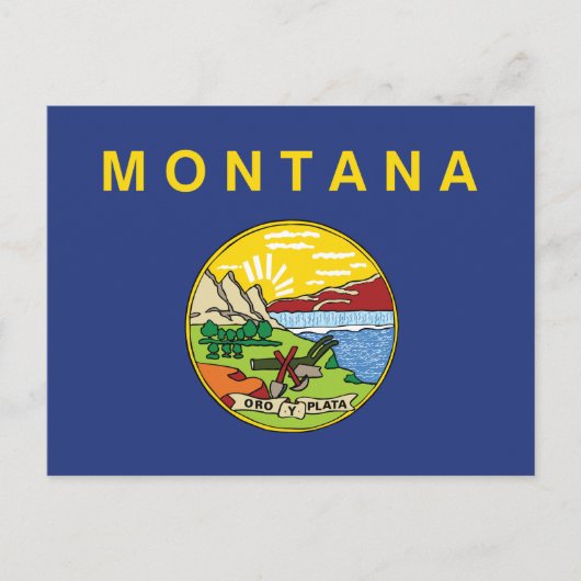 Montana State Flag Big Sky Country Oro Y Plata Briefkaart (Voorkant)