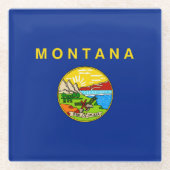 Montana State Flag Design Decor Glazen Onderzetter (Voorkant)