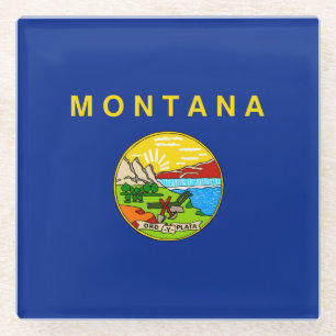 Montana State Flag Design Decor Glazen Onderzetter