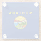 Montana State Flag Design Decor Glazen Onderzetter (Achterkant)