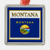 Montana State Flag Kerstversiering Metalen Ornament (Voorkant)