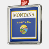 Montana State Flag Kerstversiering Metalen Ornament (Links)