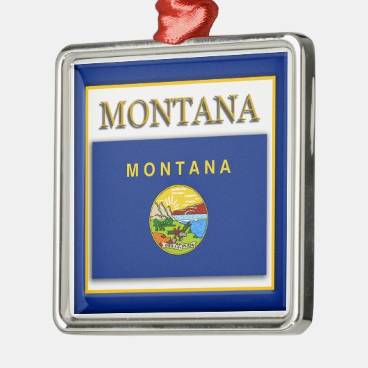 Montana State Flag Kerstversiering Metalen Ornament (Links)