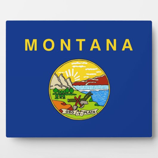 Montana State Flag Plaque Fotoplaat (Voorkant)