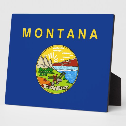 Montana State Flag Plaque Fotoplaat (Zijkant)