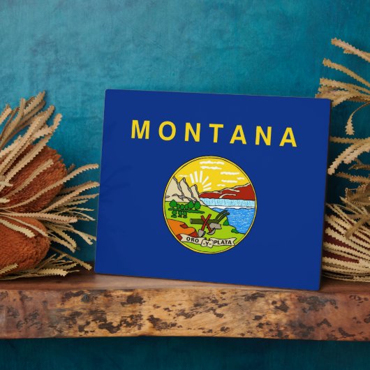 Montana State Flag Plaque Fotoplaat (Zijkant)