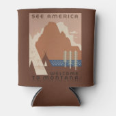 Montana State: Indiaanse stammen, bergen, prairie Blikjeskoeler (Voorkant)