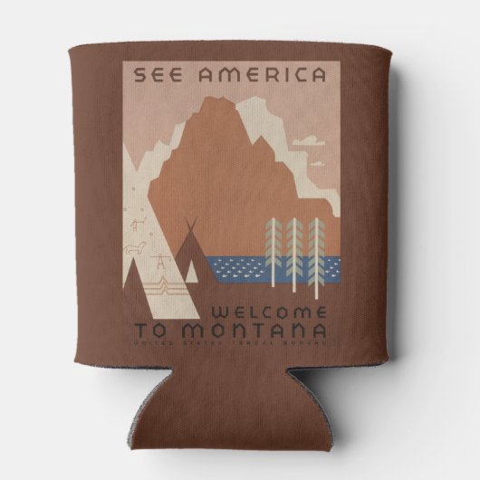 Montana State: Indiaanse stammen, bergen, prairie Blikjeskoeler (Achterkant)