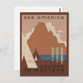 Montana State: Indiaanse stammen, bergen, prairie Briefkaart (Voorkant / Achterkant)