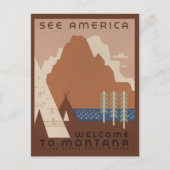 Montana State: Indiaanse stammen, bergen, prairie Briefkaart (Voorkant)