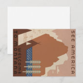 Montana State: Indiaanse stammen, bergen, prairie Briefkaart (Voorkant / Achterkant)