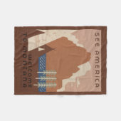 Montana State: Indiaanse stammen, bergen, prairie Fleece Deken (Voorkant (Horizontaal))