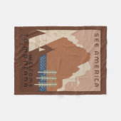 Montana State: Indiaanse stammen, bergen, prairie Fleece Deken (Voorkant (Horizontaal))