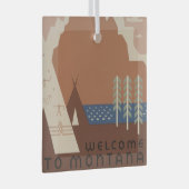 Montana State: Indiaanse stammen, bergen, prairie Glas Ornament (Voorkant Rechts)