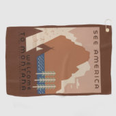 Montana State: Indiaanse stammen, bergen, prairie Golfhanddoek (Horizontaal)