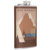 Montana State: Indiaanse stammen, bergen, prairie Heupfles (Rechts)