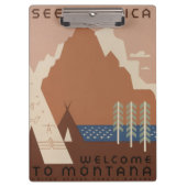 Montana State: Indiaanse stammen, bergen, prairie Klembord (Voorkant)