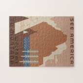 Montana State: Indiaanse stammen, bergen, prairie Legpuzzel (Horizontaal)