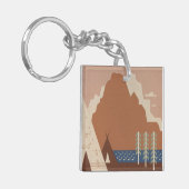 Montana State: Indiaanse stammen, bergen, prairie Sleutelhanger (Voorkant Links)