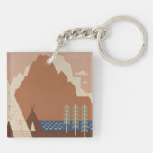 Montana State: Indiaanse stammen, bergen, prairie Sleutelhanger (Achterkant)
