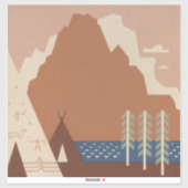 Montana State: Indiaanse stammen, bergen, prairie Sticker (Vel)