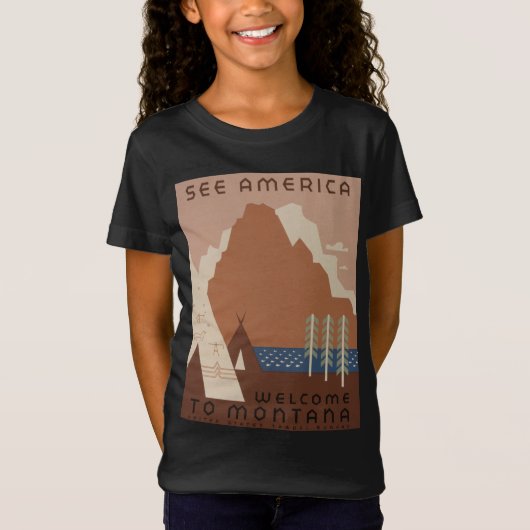 Montana State: Indiaanse stammen, bergen, prairie T-shirt (Voorkant)