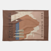 Montana State: Indiaanse stammen, bergen, prairie Theedoek (Horizontaal)