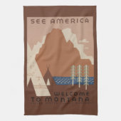 Montana State: Indiaanse stammen, bergen, prairie Theedoek (Verticaal)