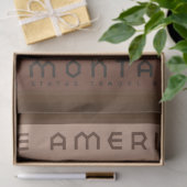 Montana State: Indiaanse stammen, bergen, prairie Tissuepapier (Geschenk)