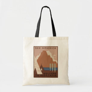 Montana State: Indiaanse stammen, bergen, prairie Tote Bag