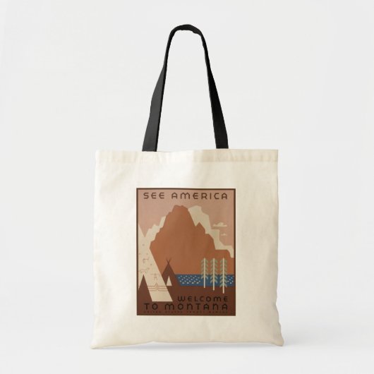 Montana State: Indiaanse stammen, bergen, prairie Tote Bag (Voorkant)
