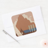 Montana State: Indiaanse stammen, bergen, prairie Vierkante Sticker (Envelop)